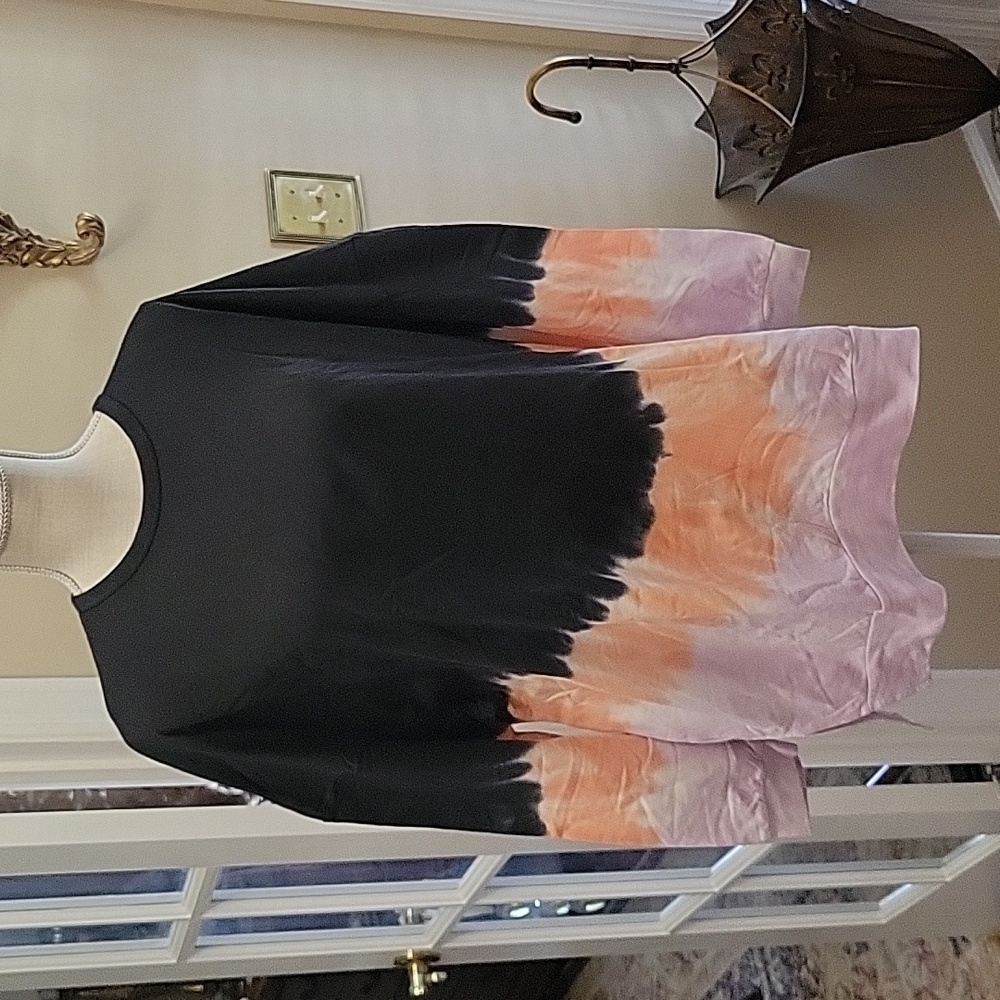 Mud Pie Iris Tie Dye Sweatshirt navy pink white 100% cotton sz Small/Medium …New